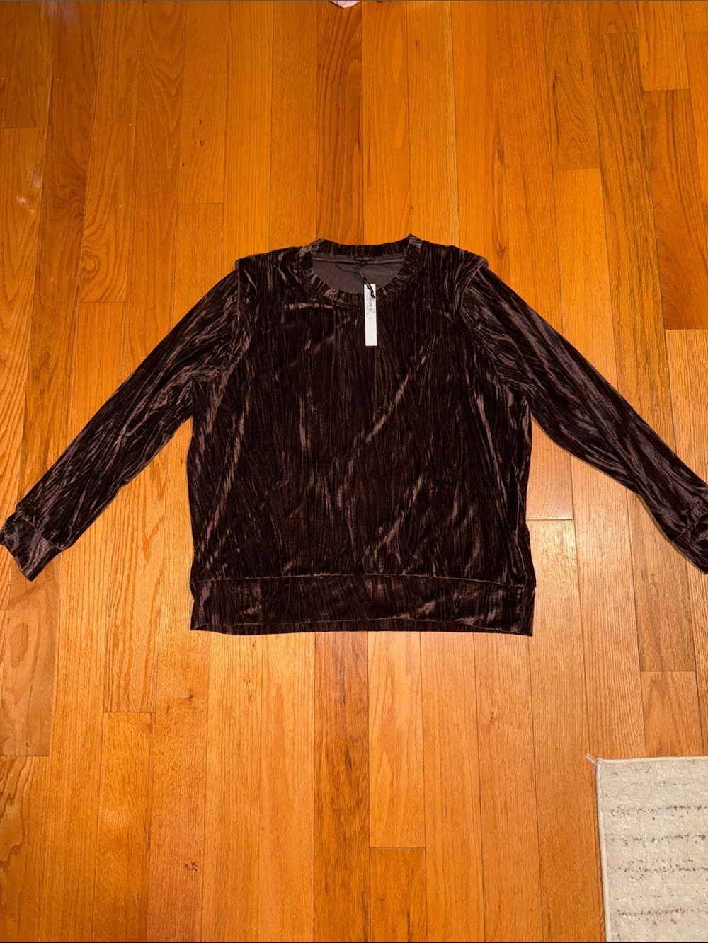 Velvet Long Sleeve Shirt - Dark Brown